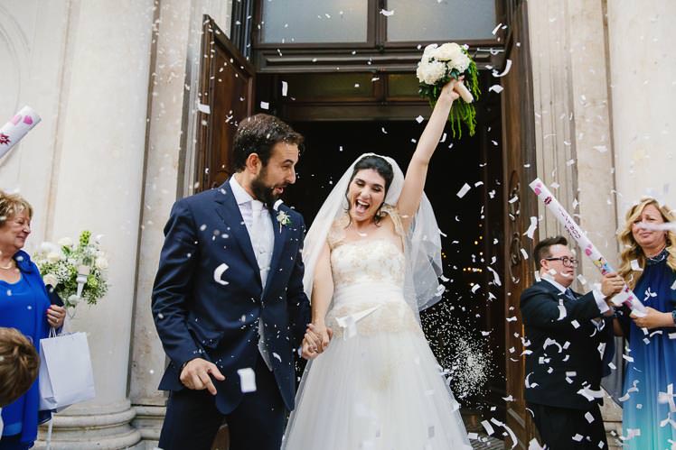 Un matrimonio oro e bianco a Villa Bria